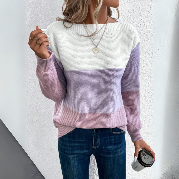 Clara | Chic and Cozy Patchwork Sweater for a Stylish Look
