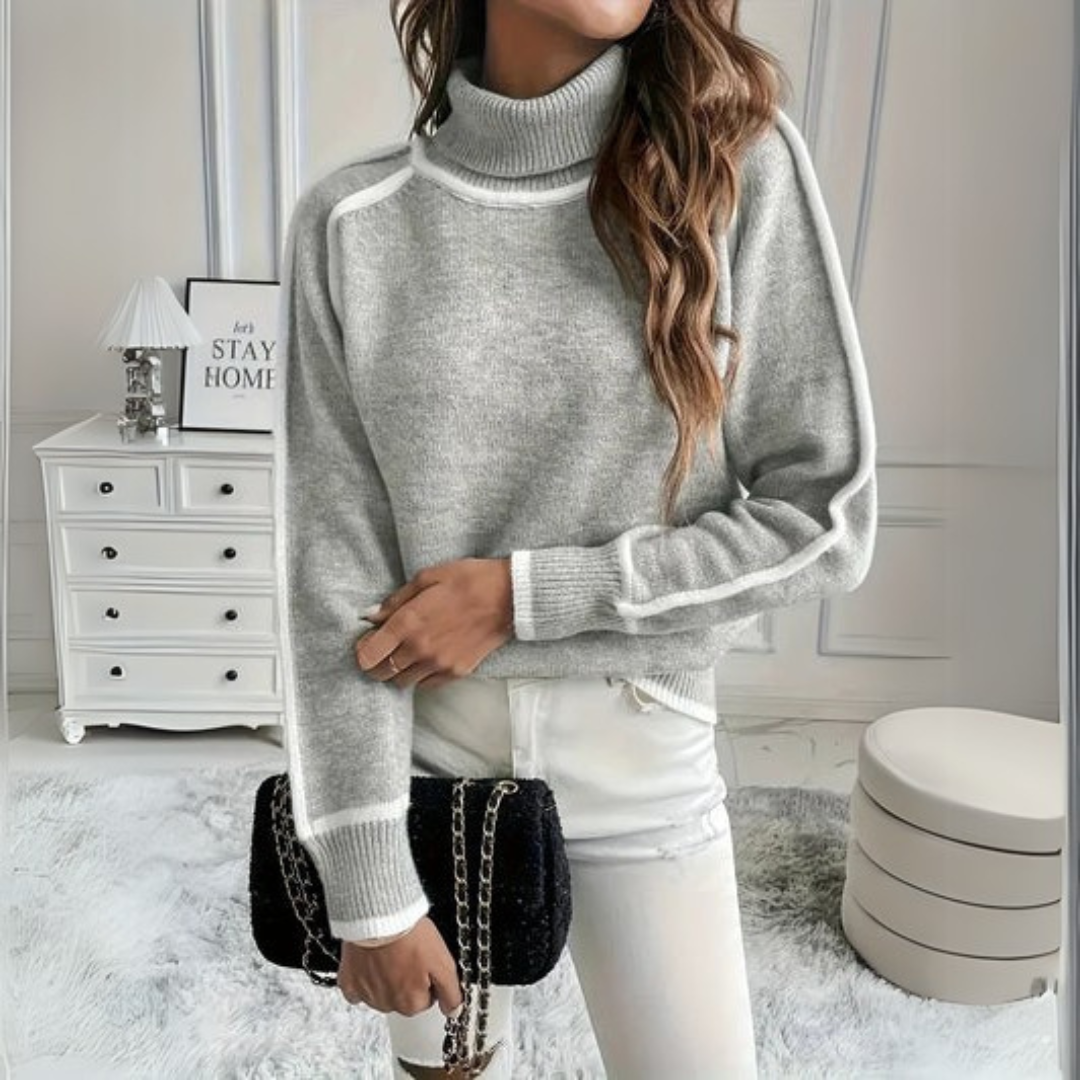 Aurora | Elegant High Collar Sweater for a Stylish Look