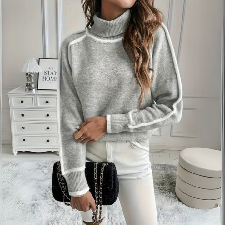 Aurora | Elegant High Collar Sweater for a Stylish Look