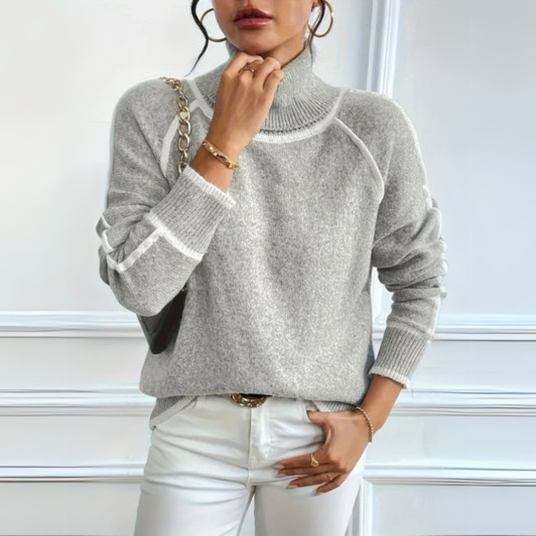 Aurora | Elegant High Collar Sweater for a Stylish Look