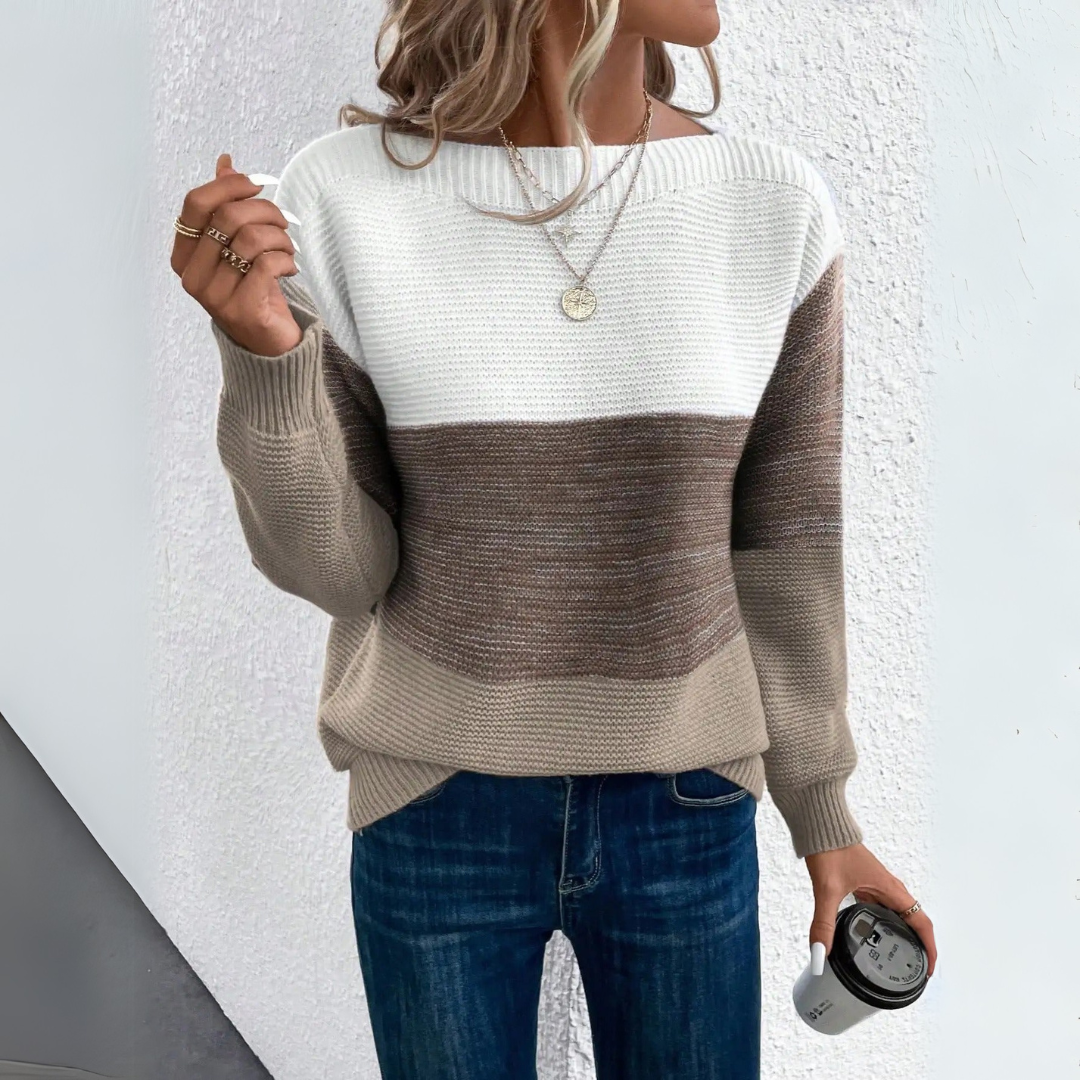 Clara | Chic and Cozy Patchwork Sweater for a Stylish Look