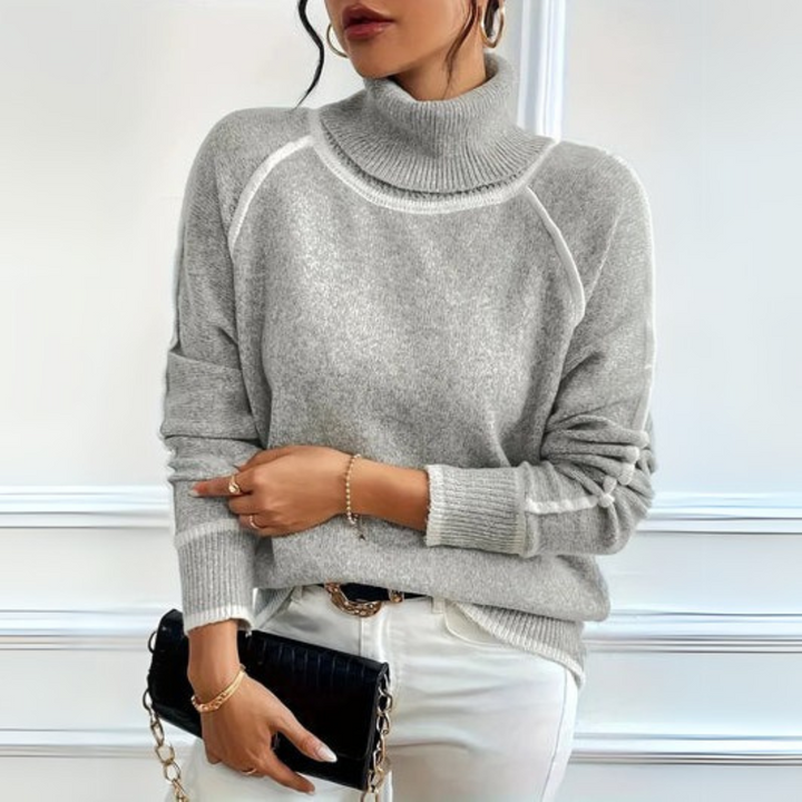 Aurora | Elegant High Collar Sweater for a Stylish Look