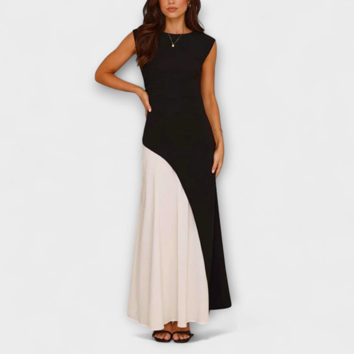 Isabel | Monochrome Color Block Waist Dress