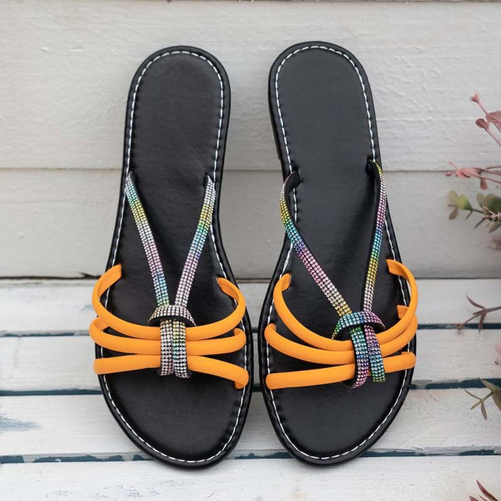 Casual Rhinestone House Slippers