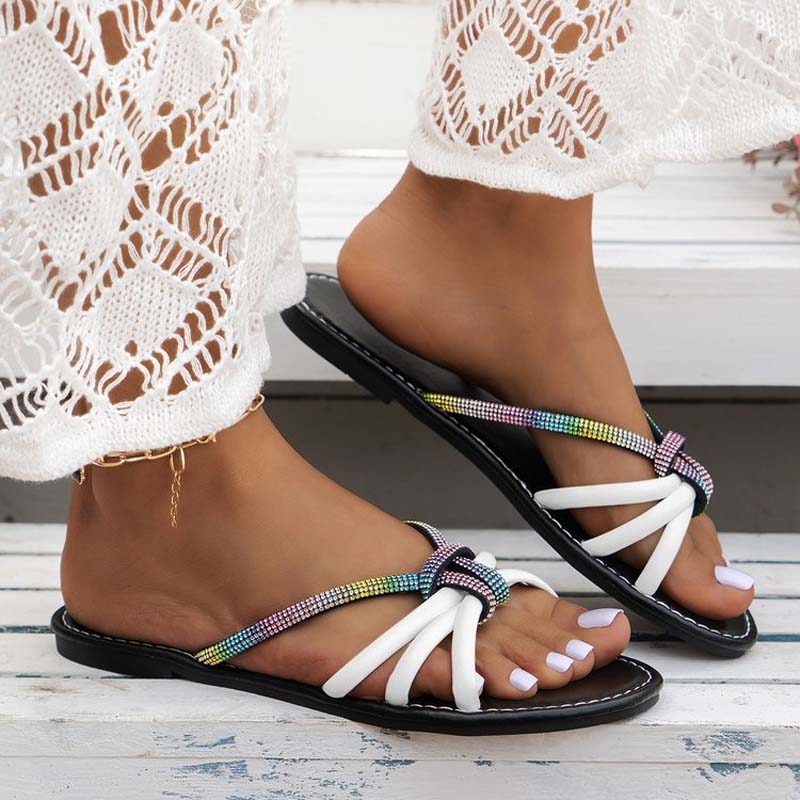 Casual Rhinestone House Slippers