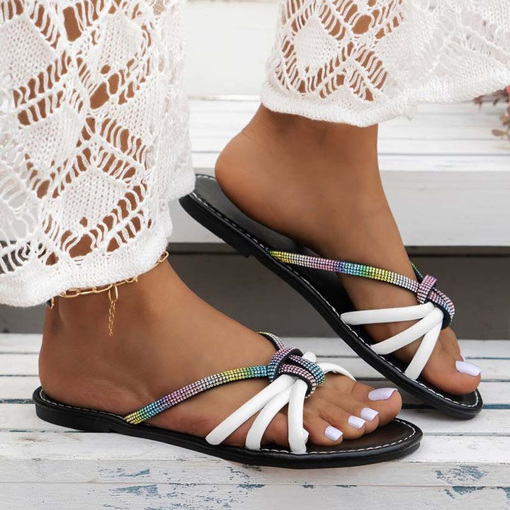 Casual Rhinestone House Slippers