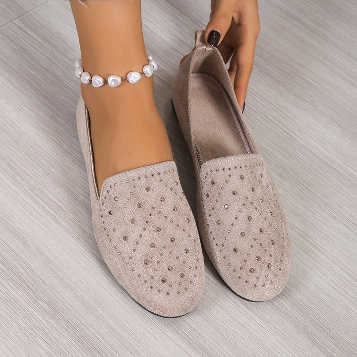 Flat Shoes Decorated with Rhinestones