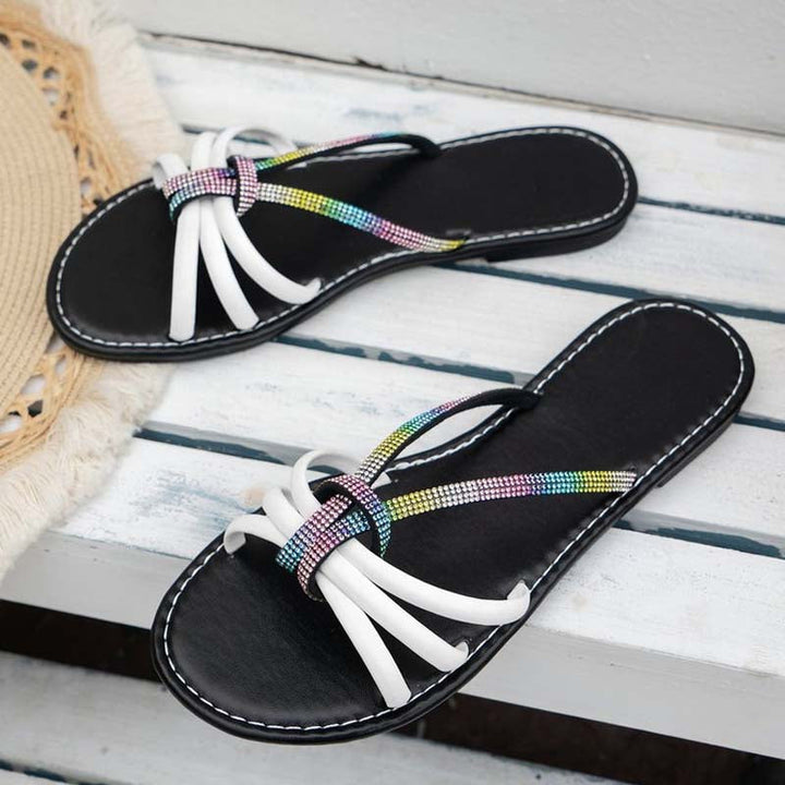 Casual Rhinestone House Slippers