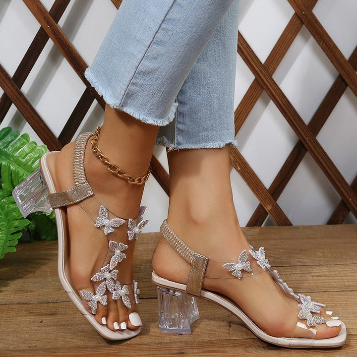 Casual Sandals with Butterfly Decoration