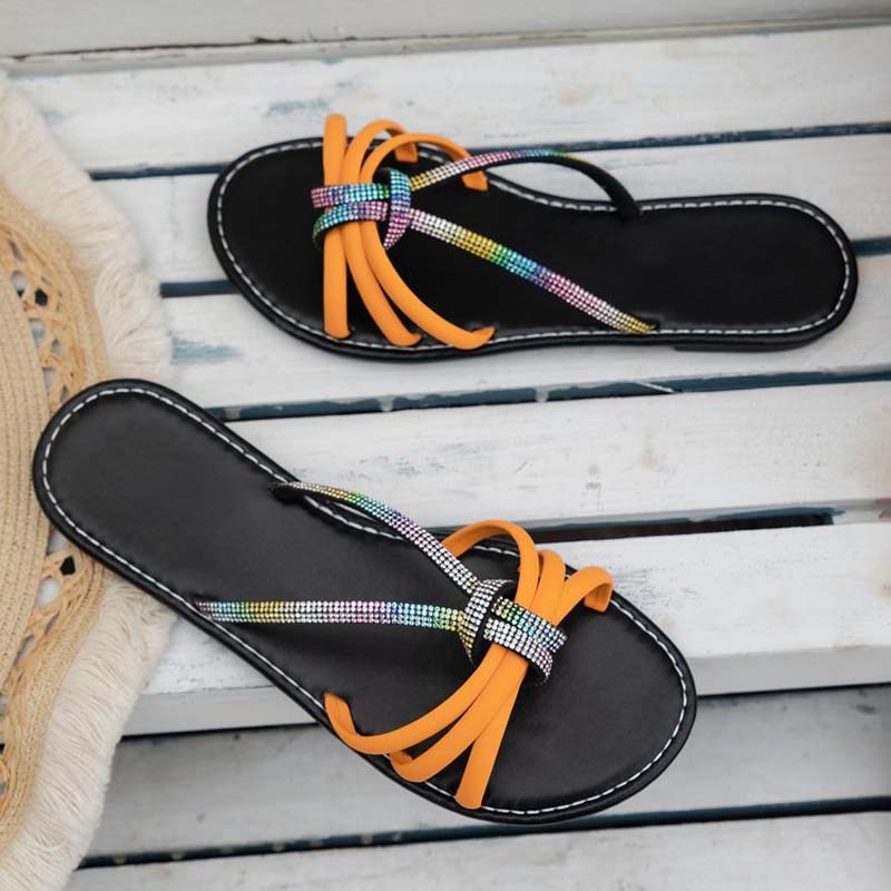 Casual Rhinestone House Slippers