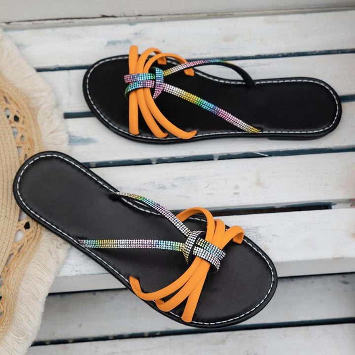 Casual Rhinestone House Slippers