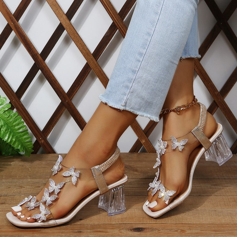 Casual Sandals with Butterfly Decoration