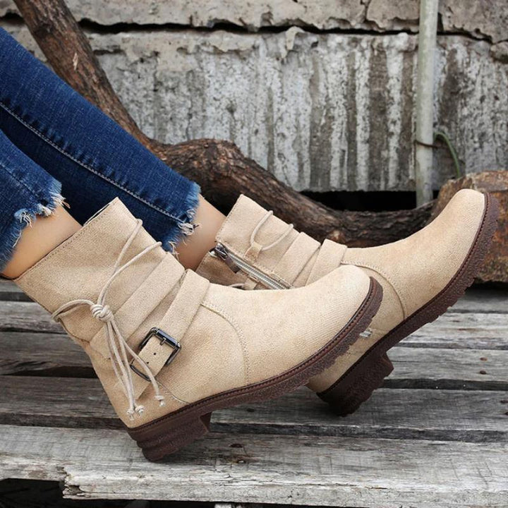 Vintage Buckle Ankle Boots